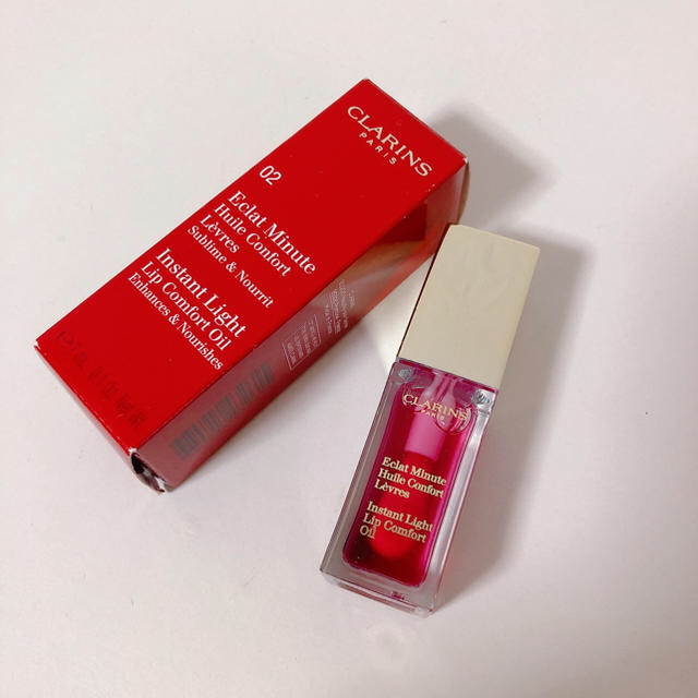 CLARINS(クラランス)の値下げ★新品未使用♡ コンフォートリップオイル 02 ラズベリー　クラランス コスメ/美容のベースメイク/化粧品(リップグロス)の商品写真