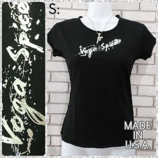 S: 新品 USA コットンT-shirt★新品未使用★ブラック(Tシャツ(半袖/袖なし))