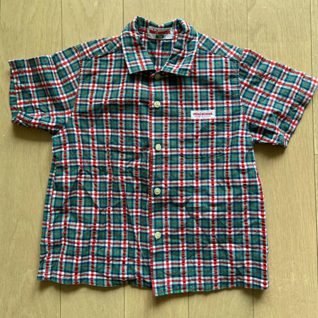 mikihouse(ミキハウス)のミキハウス　半袖チェックシャツ　100 キッズ/ベビー/マタニティのキッズ服男の子用(90cm~)(ブラウス)の商品写真