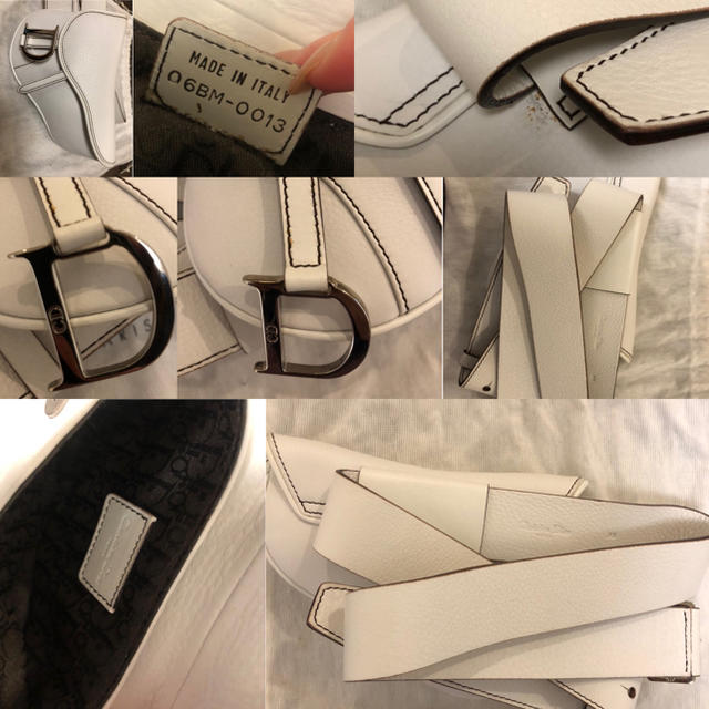 Dior(ディオール)の希少&美品！！美品 ディオール サドル　レザー ウエストバッグ ホワイト レディースのバッグ(ハンドバッグ)の商品写真