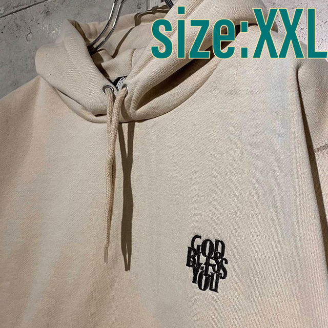 【ベージュ/XXL】GOD BLESS YOU HOODIE BEIGE メンズのトップス(パーカー)の商品写真