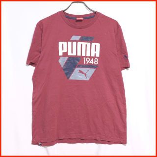 プーマ(PUMA)のPUMA プーマ ビッグロゴ レトロ 刺繍 ワインレッド L 【#207】(Tシャツ/カットソー(半袖/袖なし))