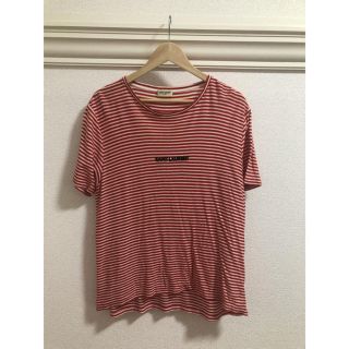 サンローラン(Saint Laurent)のサンローラン　ロゴボーダーtシャツ(Tシャツ/カットソー(半袖/袖なし))