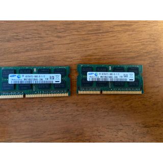 サムスン(SAMSUNG)のSamsungノートPC用メモリーS.O.DIMM DDR3 PC3 4GB×2(PCパーツ)