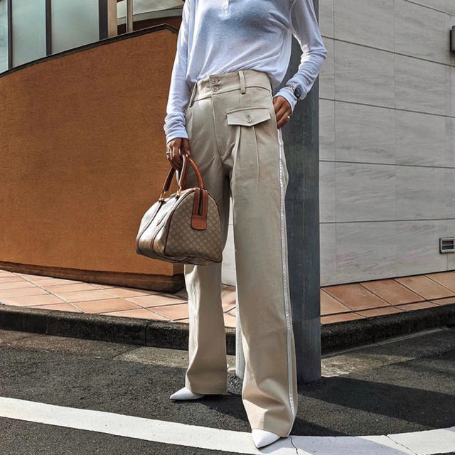 ALEXIA STAM(アリシアスタン)のSide line slacks pants アクレント　aclent レディースのパンツ(カジュアルパンツ)の商品写真