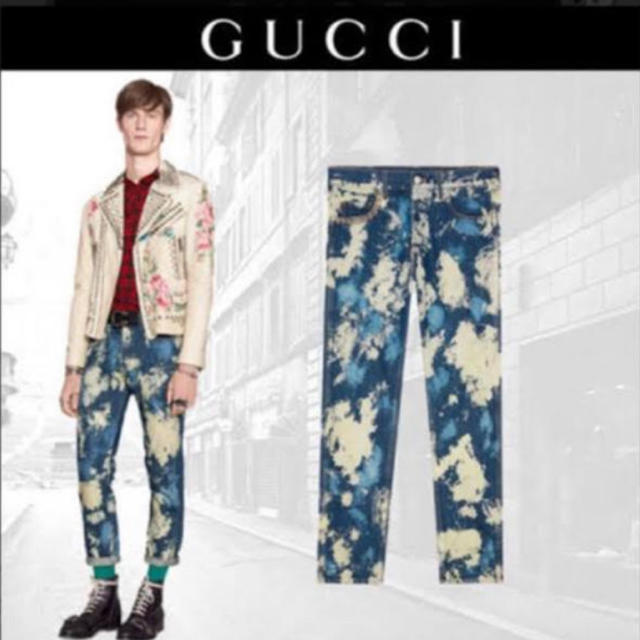 正規品販売! Gucci - GUCCI ブリーチ デニム 17ss デニム/ジーンズ