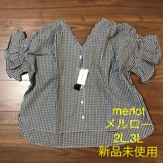 メルロー(merlot)のメルロー　ギンガムチェック　ブラウス　2L 3L(シャツ/ブラウス(半袖/袖なし))