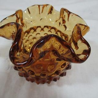 ロンロン415様専用　フェントン　ホブネイル　アンバー ガラス　花瓶(花瓶)