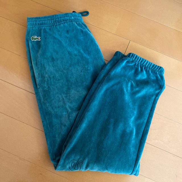 supreme × LACOSTE velour pants グリーン　S