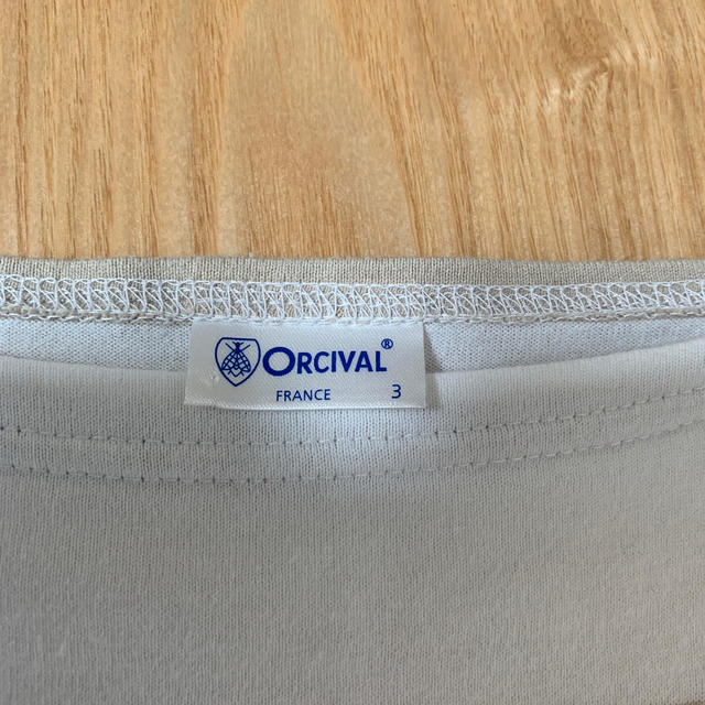 ORCIVAL(オーシバル)のORCIVAI　ボーダーＴシャツ ベージュ×ホワイト メンズのトップス(Tシャツ/カットソー(半袖/袖なし))の商品写真
