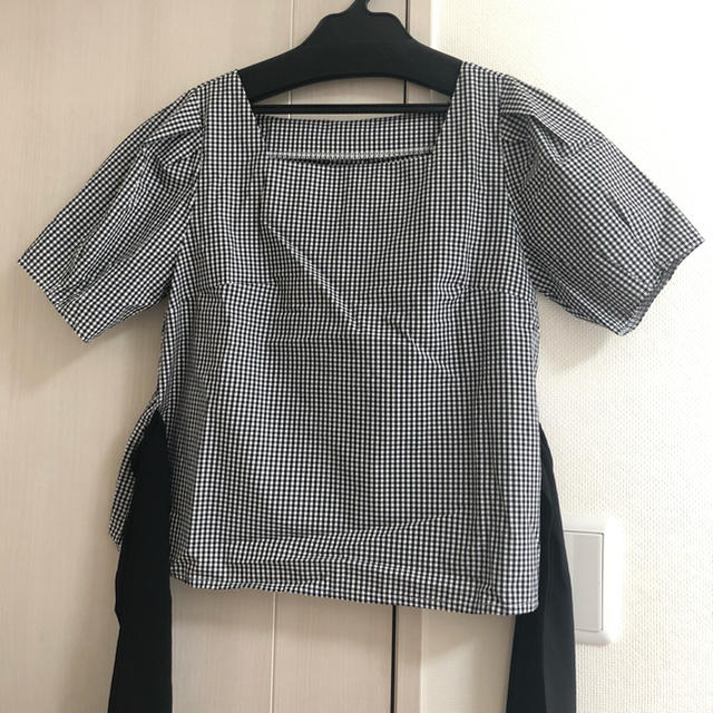 tocco(トッコ)の【今季完売】tocco 2wayウエストりぼん付ギンガムチェックコットントップス レディースのトップス(シャツ/ブラウス(半袖/袖なし))の商品写真