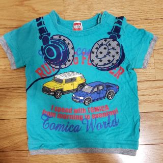 タカラトミー(Takara Tomy)のトミカ　Tシャツ　青緑　車柄　ヘッドホン(Ｔシャツ)