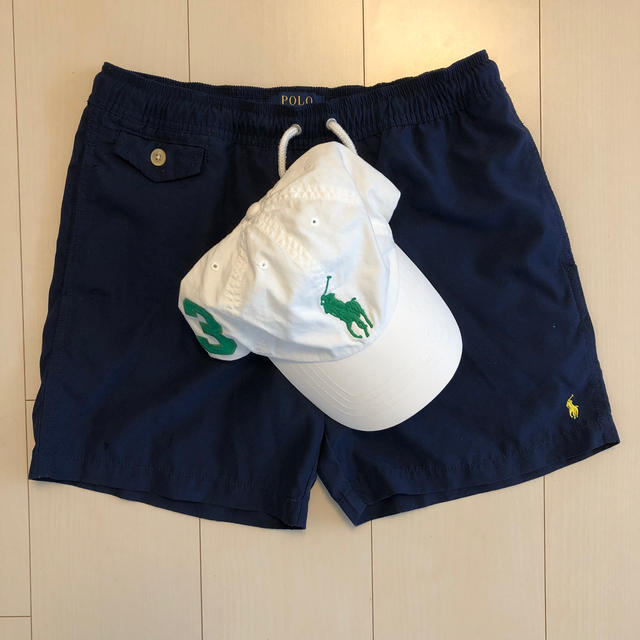 POLO RALPH LAUREN(ポロラルフローレン)のポロラルフローレン 男の子水着150㎝ キャップセット キッズ/ベビー/マタニティのキッズ服男の子用(90cm~)(水着)の商品写真