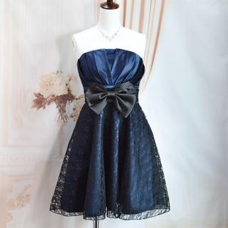 新品♥3カラー ネイビーパーティードレス(ミディアムドレス)