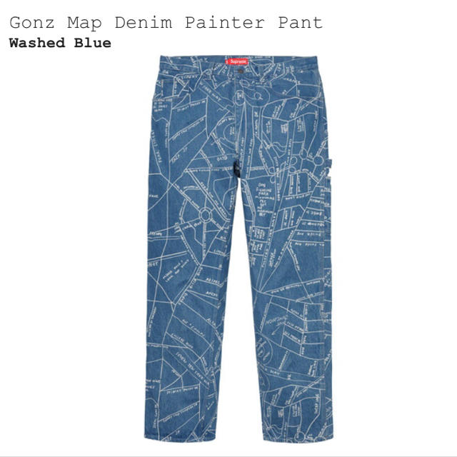 Supreme Gonz Map Denim Painter Pant 30メンズ