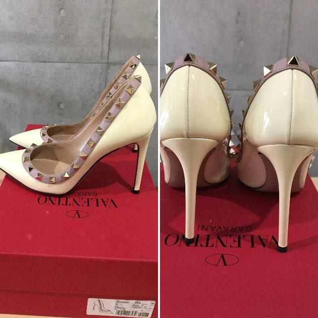 VALENTINO(ヴァレンティノ)の★VALENTINO★ ロックスタッズ パンプス アイボリー［34.5］ レディースの靴/シューズ(ハイヒール/パンプス)の商品写真