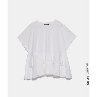 ザラ(ZARA)の新品未使用タグ付き　ZARA Tシャツ　フリルTシャツ(Tシャツ(半袖/袖なし))