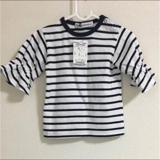 ドンキージョシー(Donkey Jossy)の新品未使用 フリル袖ボーダートップス＊80(Ｔシャツ)