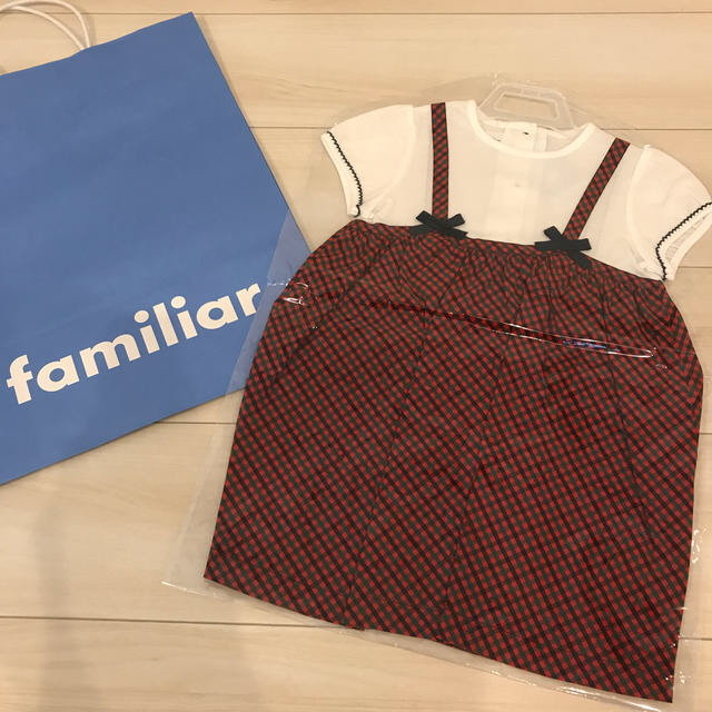 familiar(ファミリア)の❇︎ 今季　新品　未使用　半袖ワンピース　90 キッズ/ベビー/マタニティのキッズ服女の子用(90cm~)(ワンピース)の商品写真