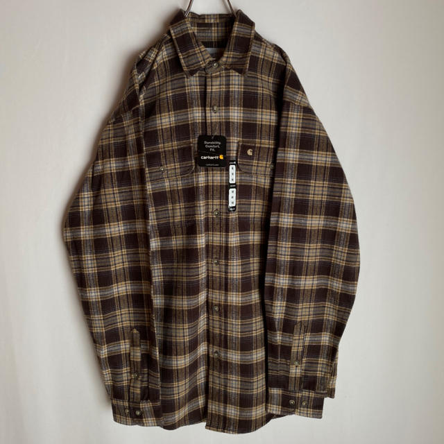 carhartt(カーハート)の新品　タグ付き　カーハート carhartt チェック　ネルシャツ 刺繍　ロゴ メンズのトップス(シャツ)の商品写真