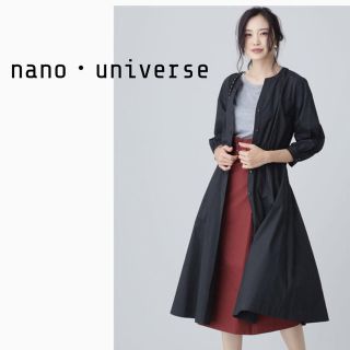 ナノユニバース(nano・universe)のnano universe ナノユニバース コットンシャツワンピース ブラック(ひざ丈ワンピース)