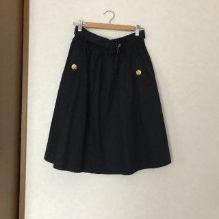 バーバリーブルーレーベル(BURBERRY BLUE LABEL)のブルーレーベルクレストブリッジ☆ネイビー金ボタンスカート(ロングスカート)