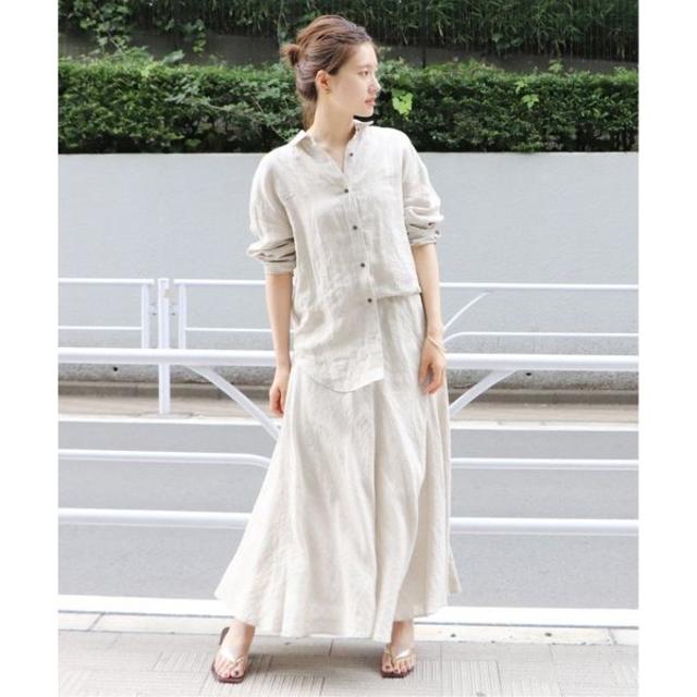 スカート新品タグ付き　Plage 　Linen Flared スカート　ナチュラル　38