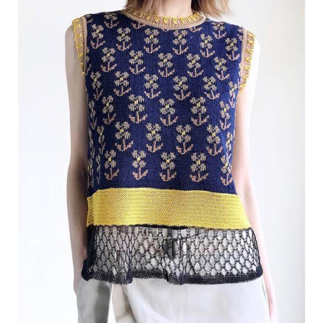 mame(マメ)のmame ☆ Pedicel Pattern Sleeveless Knit レディースのトップス(カットソー(半袖/袖なし))の商品写真