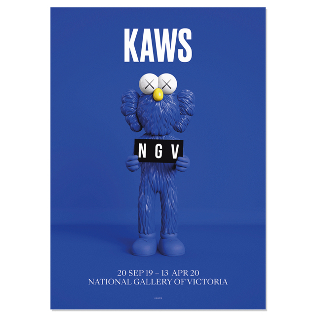 【新品】KAWS ポスター NGV BFF BLUE PINK ブルー ピンク  エンタメ/ホビーのアニメグッズ(ポスター)の商品写真