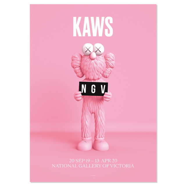 【新品】KAWS ポスター NGV BFF BLUE PINK ブルー ピンク  エンタメ/ホビーのアニメグッズ(ポスター)の商品写真