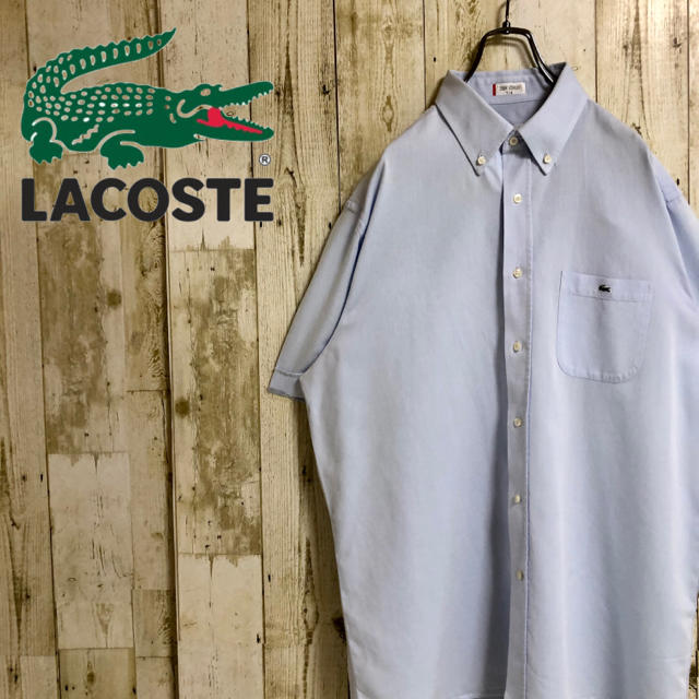 【デットストック】LACOSTE ラコステ 刺繍ロゴ 半袖 BDシャツ 2XL