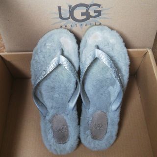 アグ(UGG)のUGG◆アグ　ビーチ　サンダル　ムートン　グレー(ビーチサンダル)