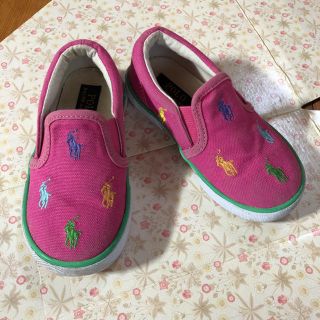 ポロラルフローレン(POLO RALPH LAUREN)のポロ　ラルフローレン　スリッポン　スニーカー　ピンク　16.3cm(スニーカー)