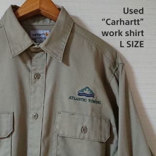 カーハート(carhartt)の☆US古着Carhartt/ワークシャツ/企業ロゴ/L(シャツ)