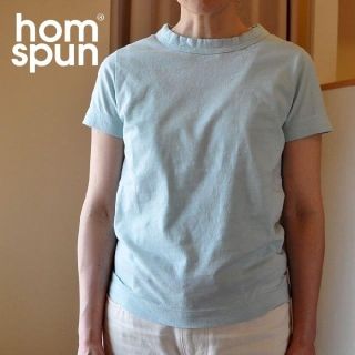 フォーティーファイブアールピーエム(45rpm)の美品 homspun✨ホームスパン 天竺 半袖 コットン Tシャツ ミントM(Tシャツ(半袖/袖なし))