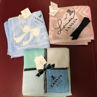 ランバンオンブルー(LANVIN en Bleu)のうゆ様ご専用です。新品未使用　ランバンタオルハンカチ　3枚(ハンカチ)