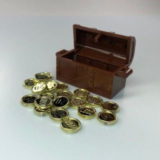 レゴ(Lego)の【新品】LEGO ブラウン 茶 宝箱1個+金貨20枚(知育玩具)