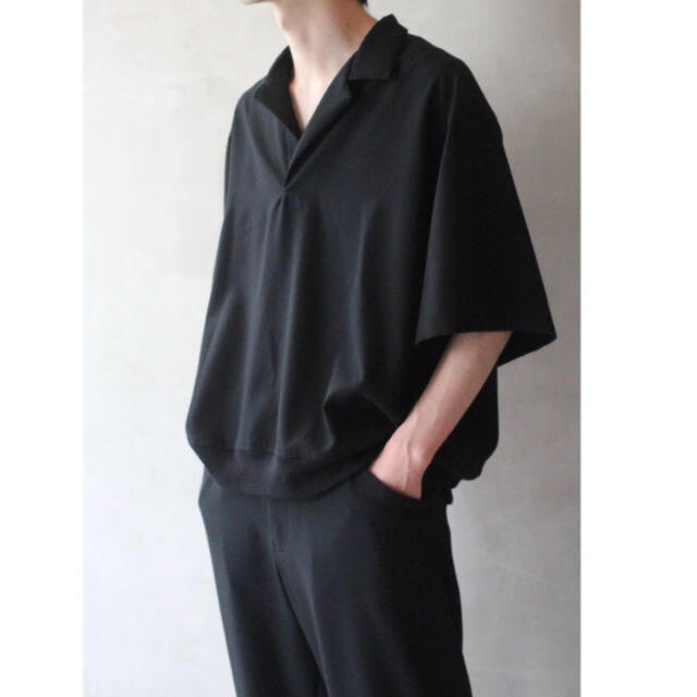 中古商品は完璧な物 SUNSEA 22ss SMALL POLO black size3 新品 Tシャツ/カットソー(半袖/袖なし)