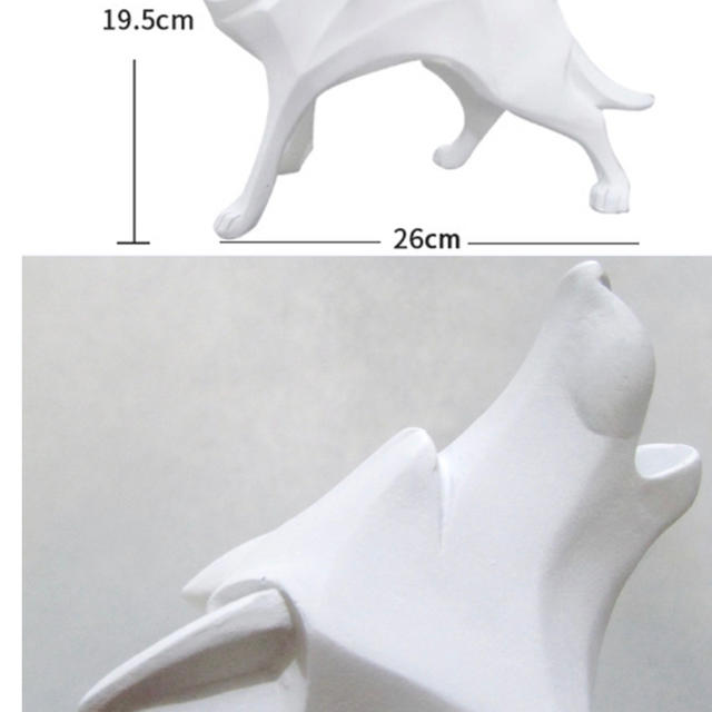 オオカミ・ウルフ・オブジェ・北米スタイル・置物・インテリア・彫刻風
