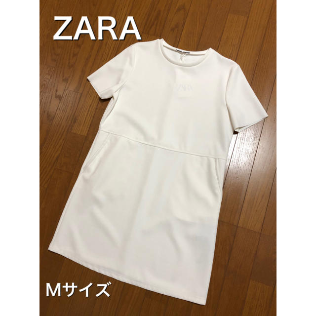 ZARA(ザラ)のZARA ホワイトワンピース　Mサイズ レディースのワンピース(ひざ丈ワンピース)の商品写真