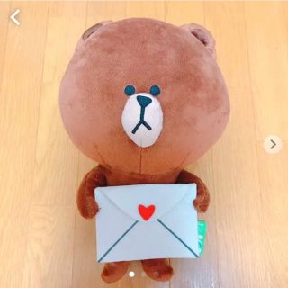 【新品】LINE ブラウン お手紙BIGぬいぐるみ(ぬいぐるみ)