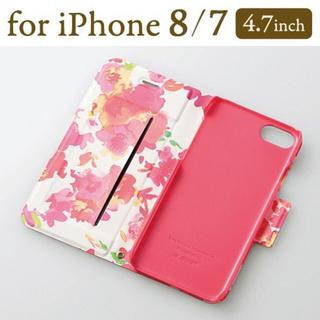 エレコム(ELECOM)のiPhone7 iPhone8 新iPhoneSE 対応 花柄 手帳型 ケース(iPhoneケース)