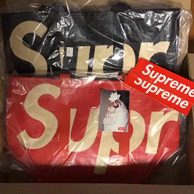 赤黒2色セット‼️ supreme  tote トート　シュプリーム バッグ