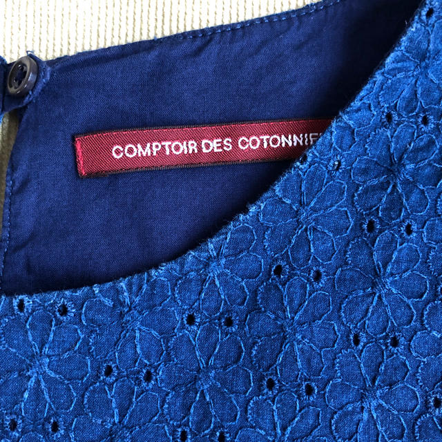 Comptoir des cotonniers(コントワーデコトニエ)のコトニエ  インディゴ レースブラウス レディースのトップス(シャツ/ブラウス(半袖/袖なし))の商品写真