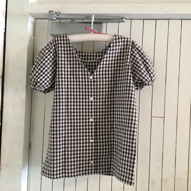 Ron Herman(ロンハーマン)の最終価格🤎RHC gingham check linen blouse. レディースのトップス(シャツ/ブラウス(半袖/袖なし))の商品写真