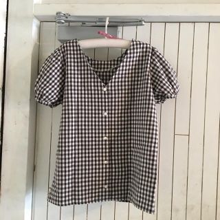 ロンハーマン(Ron Herman)の最終価格🤎RHC gingham check linen blouse.(シャツ/ブラウス(半袖/袖なし))