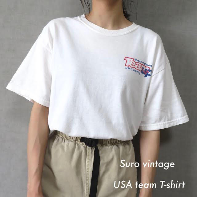 90s ギルダン USA  swimming Tシャツ 女子 vintage