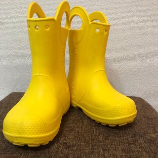 クロックス(crocs)のクロックス　レインブーツ　ハンドルイット　長靴　C11  18cm イエロー(長靴/レインシューズ)