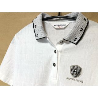 マンシングウェア(Munsingwear)のMUNSINGWEAR ポロシャツ M 白 総柄(ウエア)