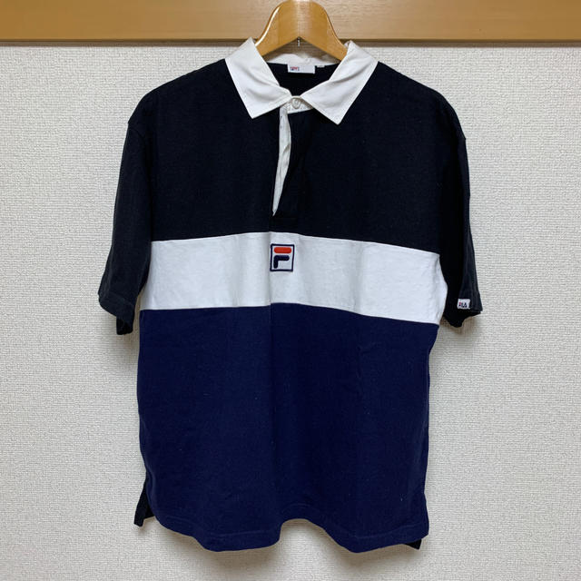 FILA(フィラ)の(古着)FILA・フィラ　半袖ラガーシャツ メンズのトップス(Tシャツ/カットソー(半袖/袖なし))の商品写真